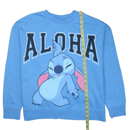 Disney Women Blue Stitch Aloha Pullover Sweatshirt Size 12/14