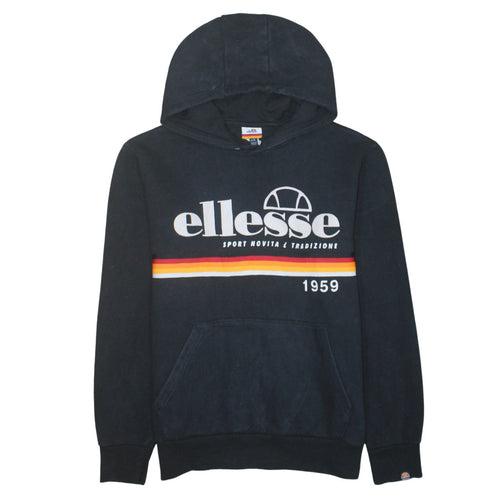 Ellesse Men's Black XL Pullover Hoodie Logo Fleece Sweatshirt
