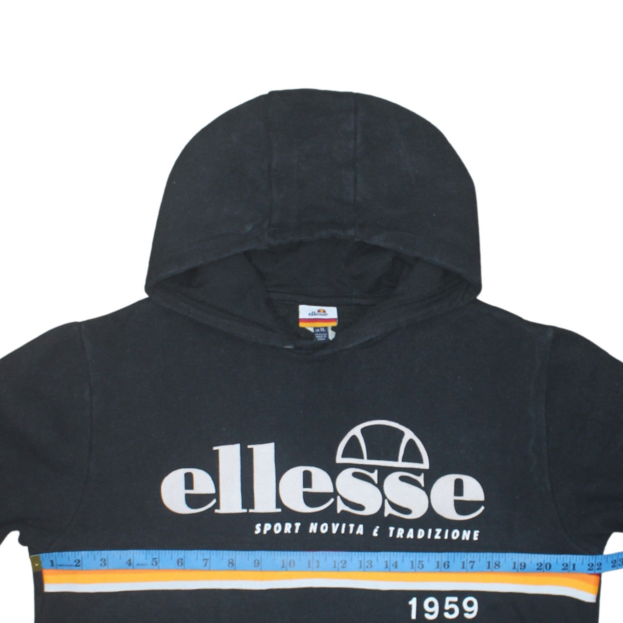 Ellesse Men's Black XL Pullover Hoodie Logo Fleece Sweatshirt