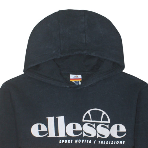 Ellesse Men's Black XL Pullover Hoodie Logo Fleece Sweatshirt