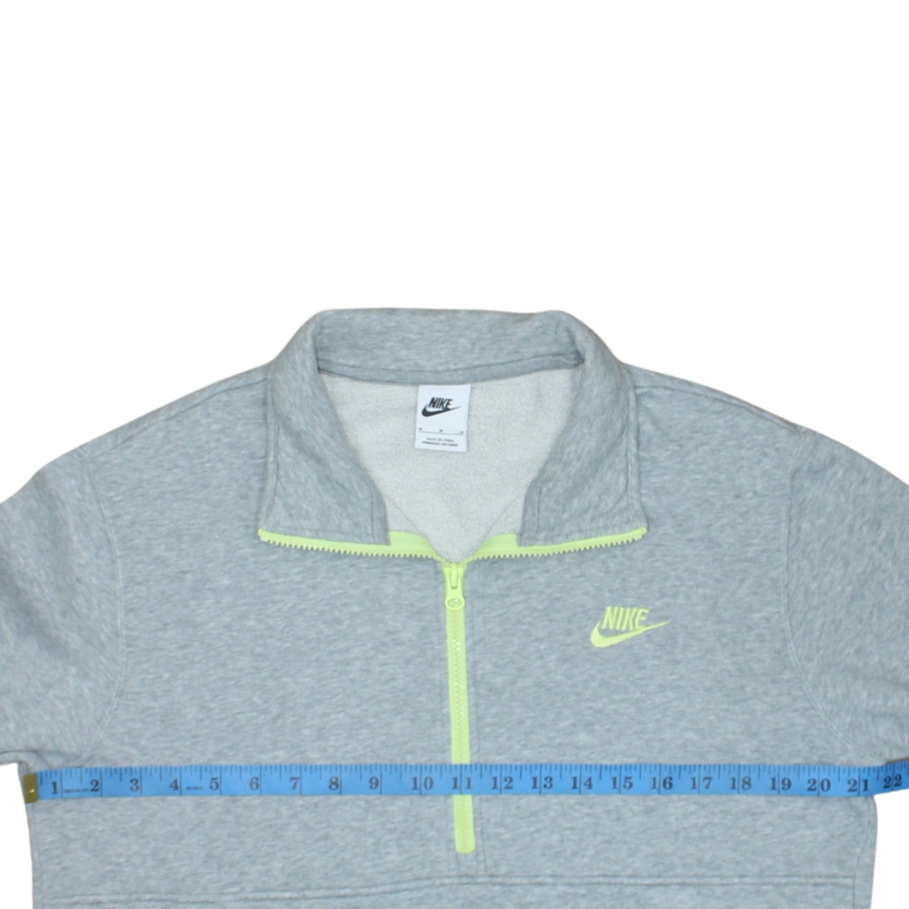Nike Men's Grey 1/4 Zip Pullover Sweatshirt M Fleece Cotton Blend