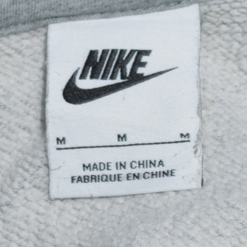 Nike Men's Grey 1/4 Zip Pullover Sweatshirt M Fleece Cotton Blend