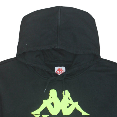 Kappa Men's Black XL Pullover Hoodie with Logo Graphic Print