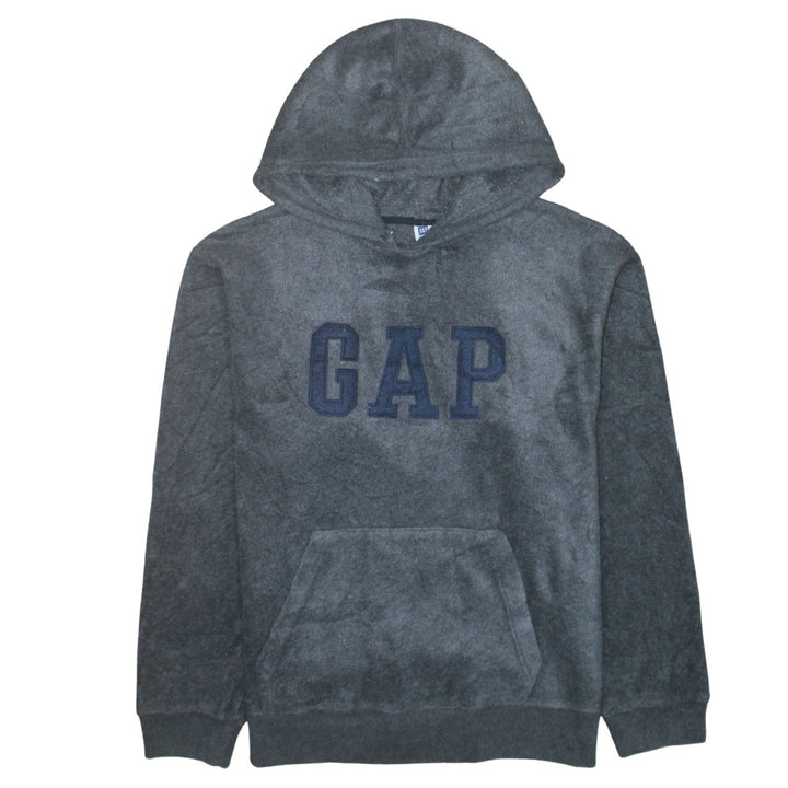 GAP Mens Grey Pullover Hoodie Medium Fleece Logo Sweatshirt