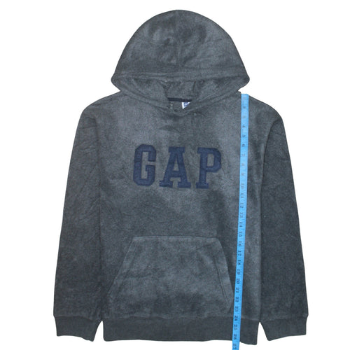 GAP Mens Grey Pullover Hoodie Medium Fleece Logo Sweatshirt