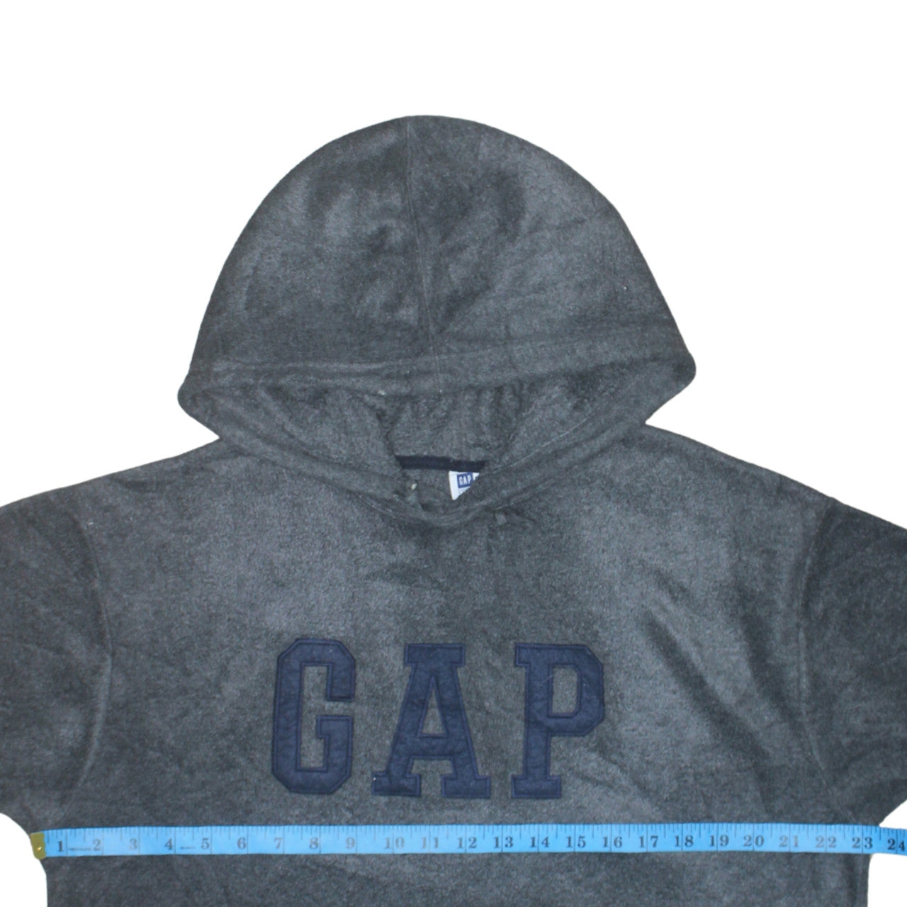 GAP Mens Grey Pullover Hoodie Medium Fleece Logo Sweatshirt