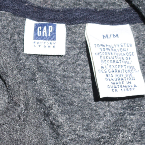 GAP Mens Grey Pullover Hoodie Medium Fleece Logo Sweatshirt