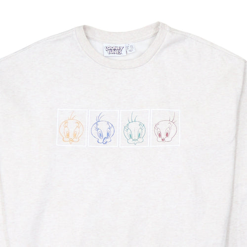 Primark Looney Tunes Tweety Beige Women's Small Pullover Sweatshirt