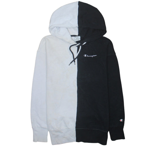 Champion Men’s Black & White Pullover Hoodie Small Logo Fleece