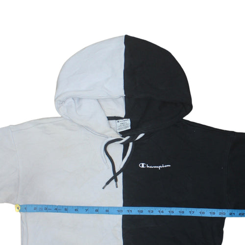 Champion Men’s Black & White Pullover Hoodie Small Logo Fleece