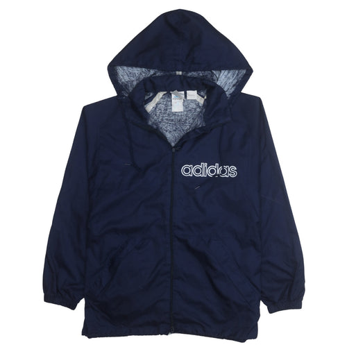 adidas Men's Blue Hooded Windbreaker Jacket Size S