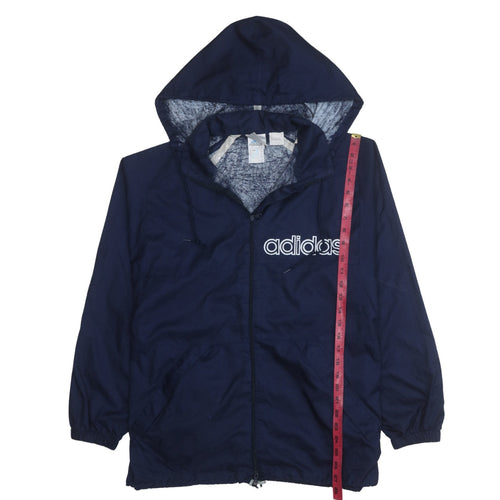 adidas Men's Blue Hooded Windbreaker Jacket Size S