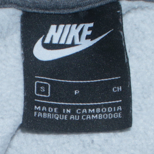Nike Men's Grey Pullover Hoodie Small Regular Fit Fleece Logo