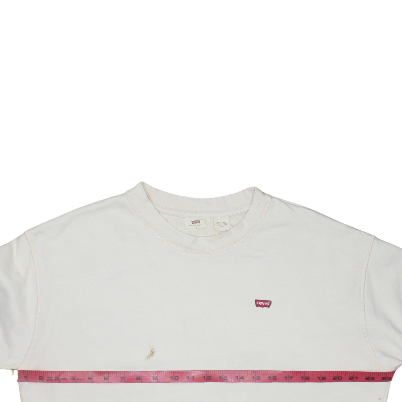 Levi's Women's White Cotton Crew Neck Pullover Sweatshirt M