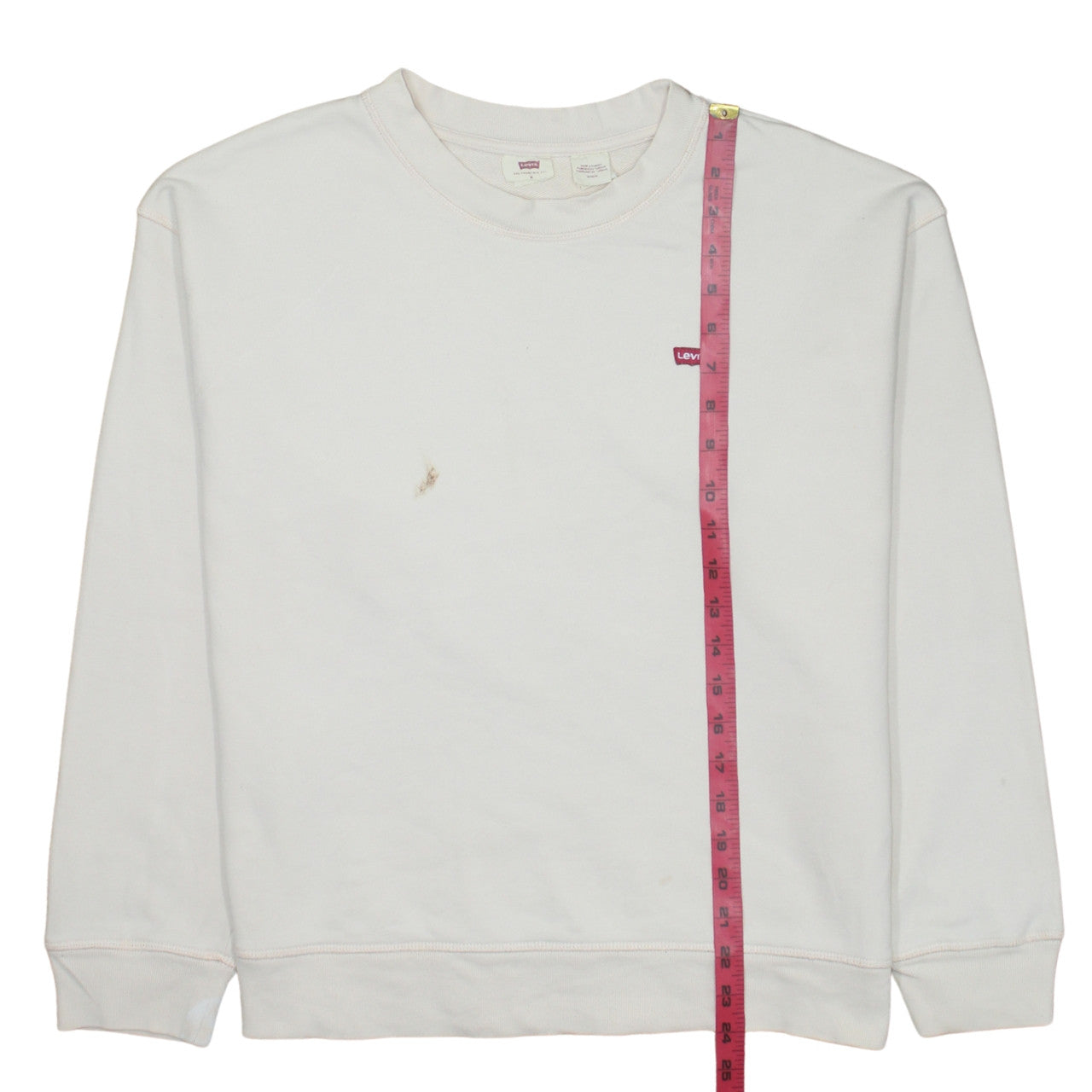 Levi's Women's White Cotton Crew Neck Pullover Sweatshirt M