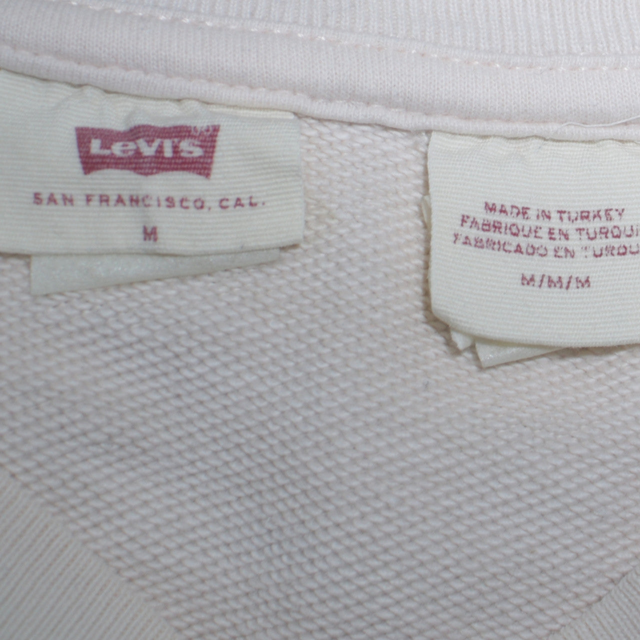 Levi's Women's White Cotton Crew Neck Pullover Sweatshirt M