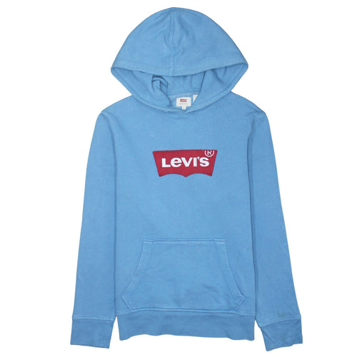 Levi's Men's Blue Pullover Hoodie Small Logo Graphic Cotton