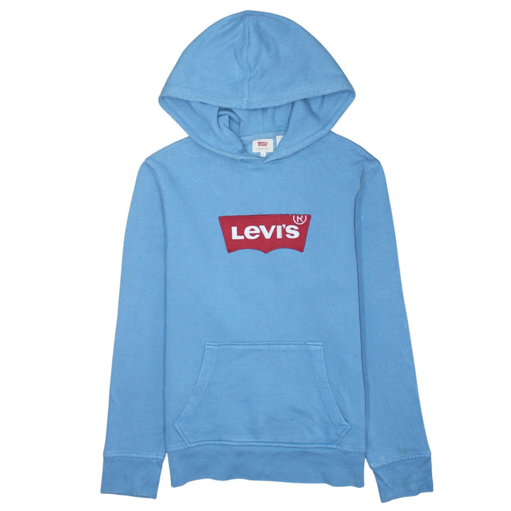 Levi's Men's Blue Pullover Hoodie Small Logo Graphic Cotton