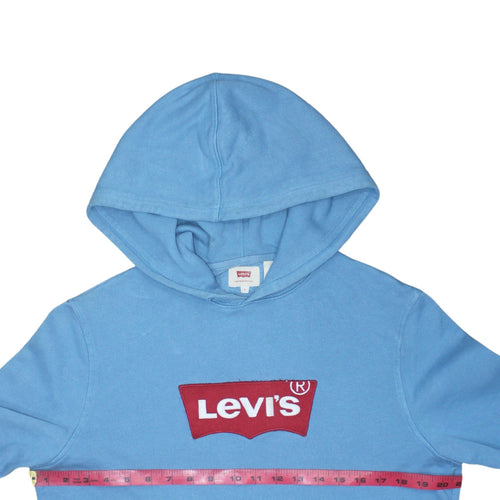 Levi's Men's Blue Pullover Hoodie Small Logo Graphic Cotton