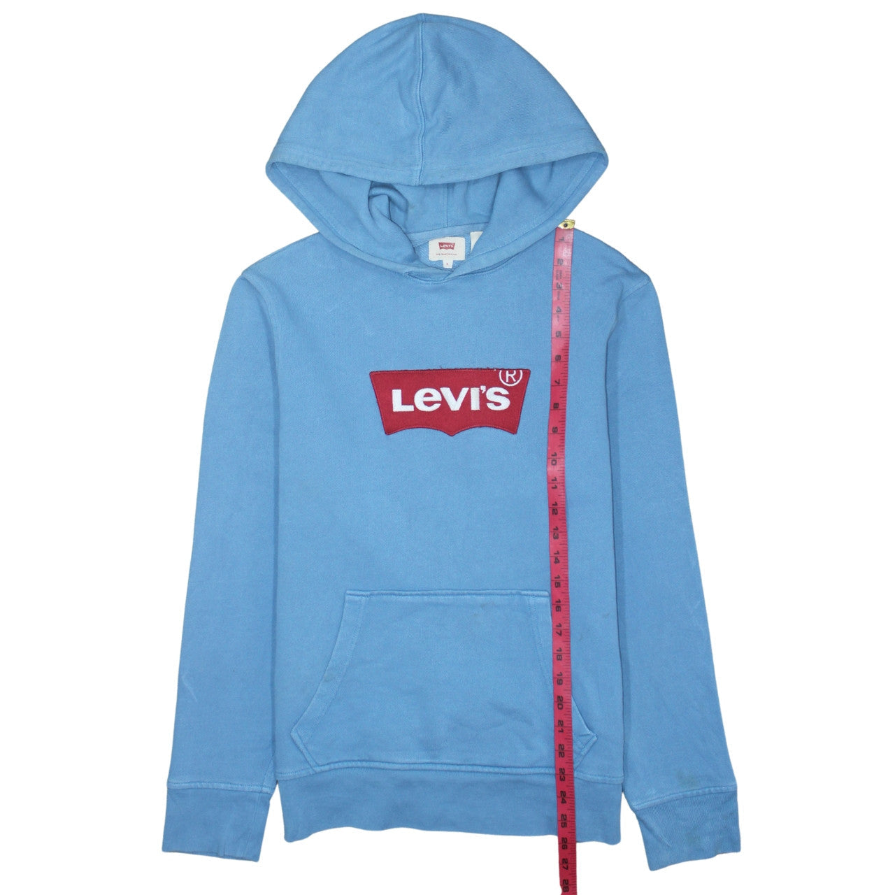 Levi's Men's Blue Pullover Hoodie Small Logo Graphic Cotton
