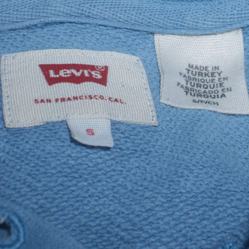 Levi's Men's Blue Pullover Hoodie Small Logo Graphic Cotton
