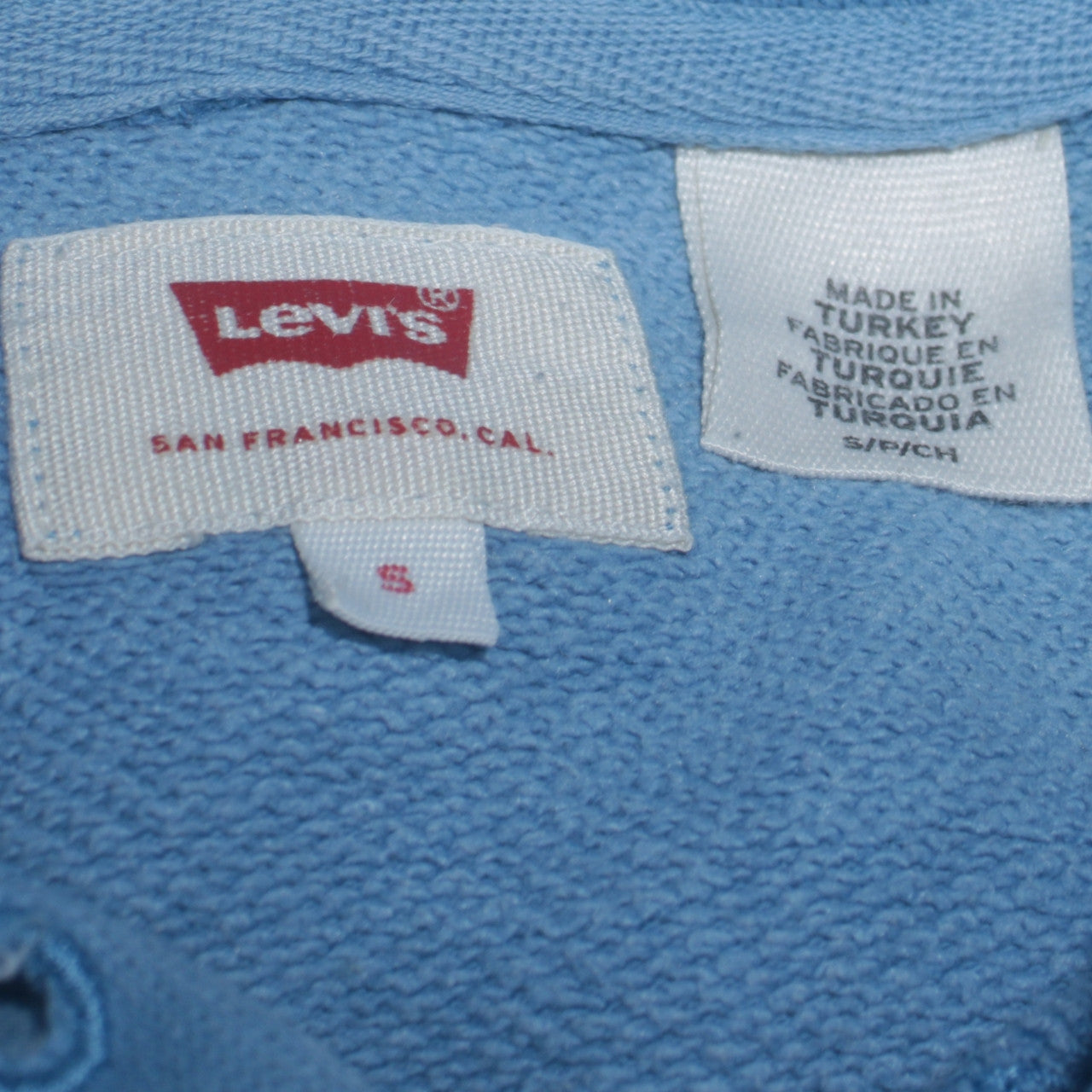 Levi's Men's Blue Pullover Hoodie Small Logo Graphic Cotton