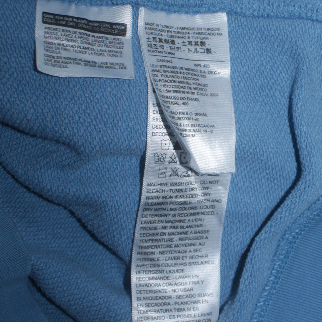 Levi's Men's Blue Pullover Hoodie Small Logo Graphic Cotton