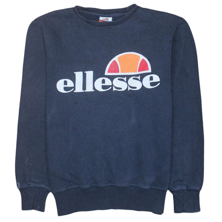 Ellesse Men's Blue Small Pullover Crew Neck Logo Sweatshirt