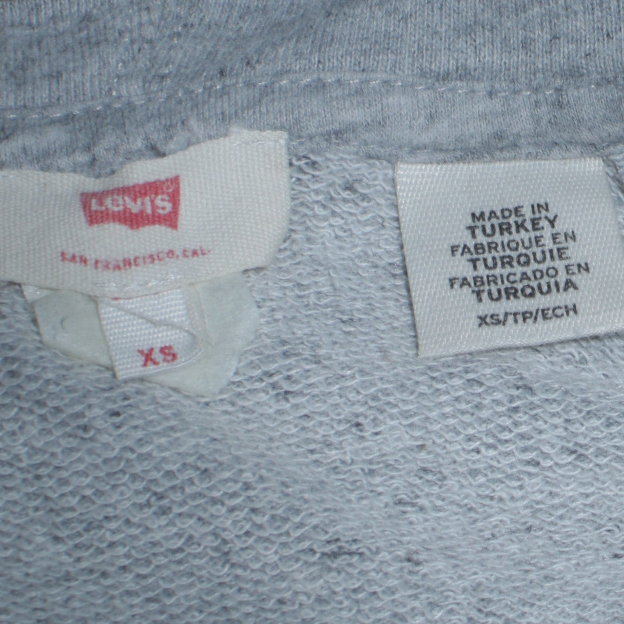 Levi's Men's Grey XS Pullover Hoodie with Logo Print