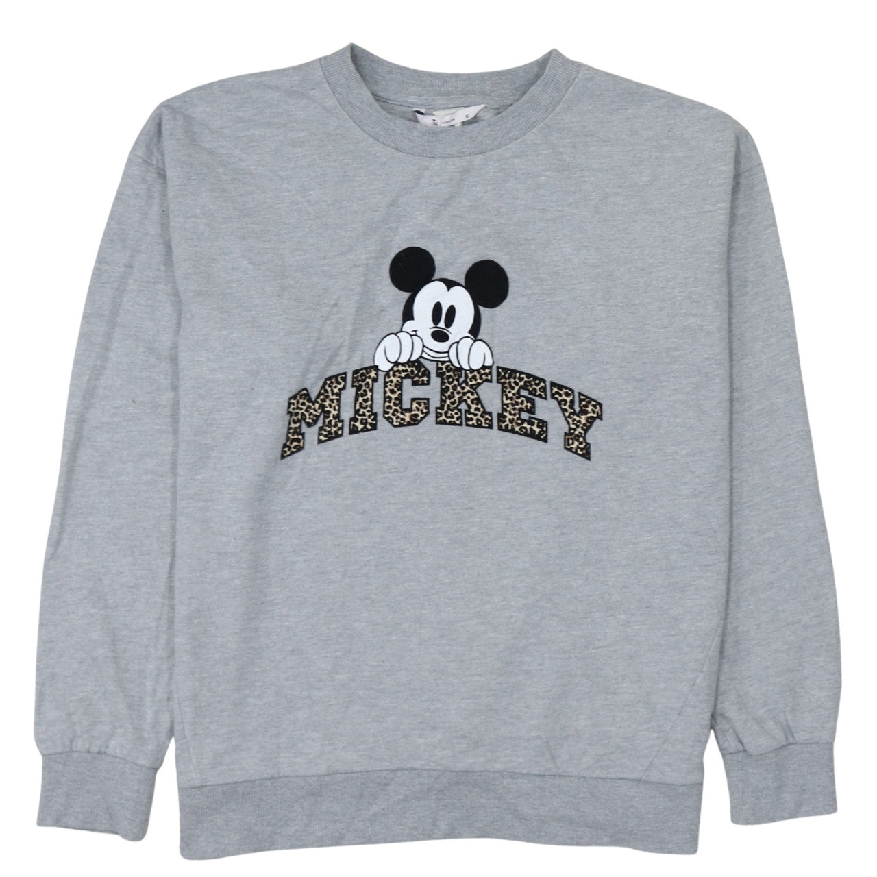 TU Woman Grey Disney Mickey Sweatshirt Size 16 Leopard Print