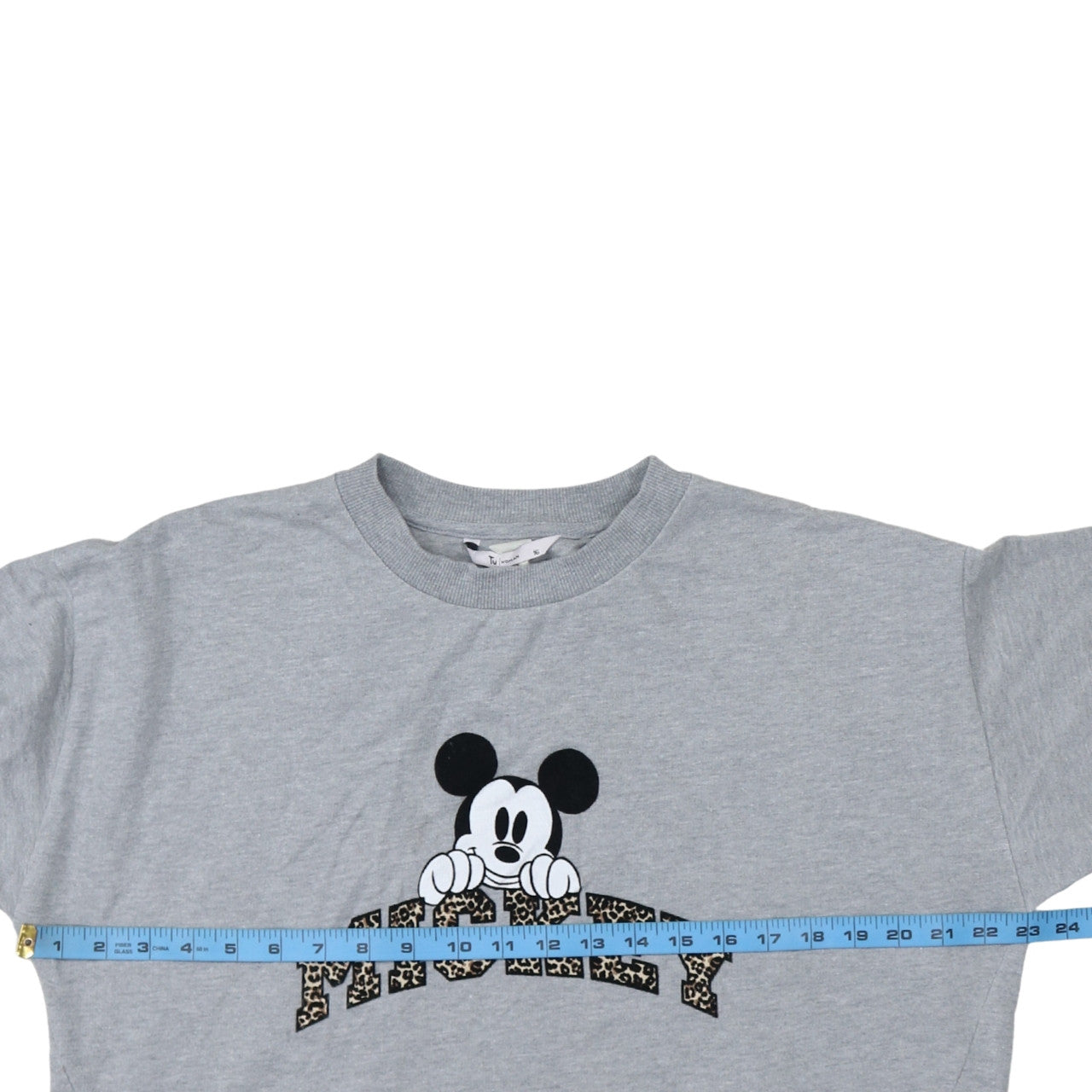 TU Woman Grey Disney Mickey Sweatshirt Size 16 Leopard Print