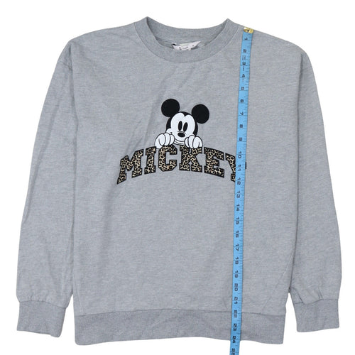 TU Woman Grey Disney Mickey Sweatshirt Size 16 Leopard Print