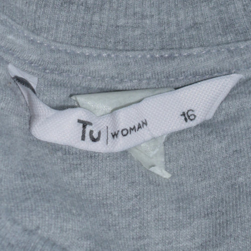 TU Woman Grey Disney Mickey Sweatshirt Size 16 Leopard Print