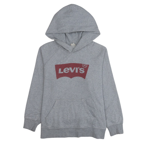 Levi's Men's Grey Pullover Hoodie M Classic Logo Fleece Sweatshirt