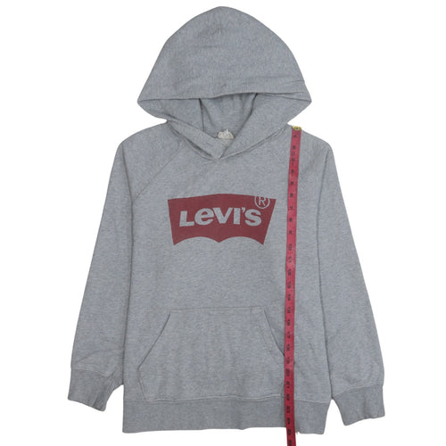 Levi's Men's Grey Pullover Hoodie M Classic Logo Fleece Sweatshirt