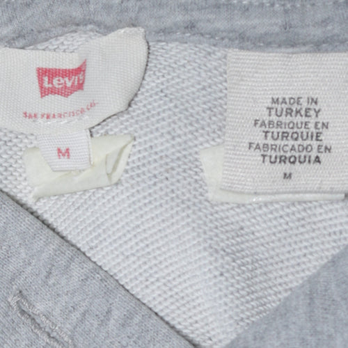 Levi's Men's Grey Pullover Hoodie M Classic Logo Fleece Sweatshirt