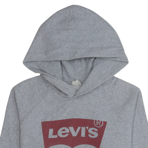 Levi's Men's Grey Pullover Hoodie M Classic Logo Fleece Sweatshirt