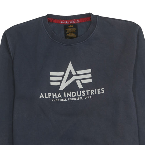Alpha Industries Men's Blue XL Pullover Crew Neck Sweatshirt