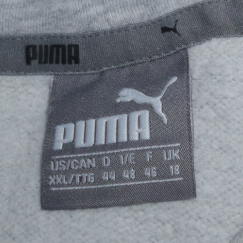 Puma Women’s Grey Hoodie UK 18 Pullover Logo Hooded Sweatshirt