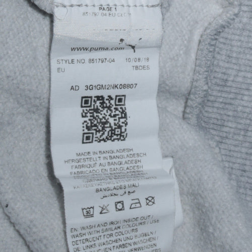 Puma Women’s Grey Hoodie UK 18 Pullover Logo Hooded Sweatshirt
