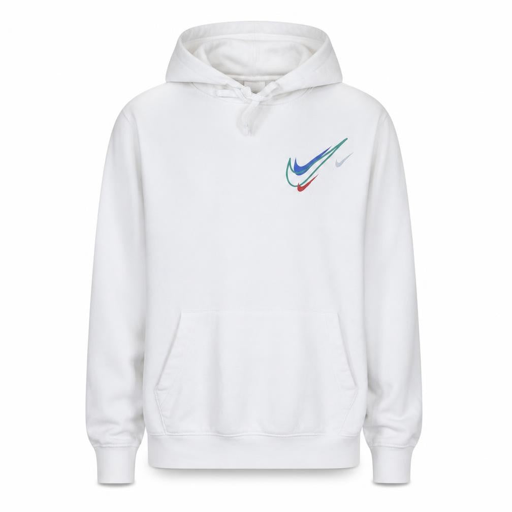 Nike Men's White Pullover Hoodie M Sports Graphic Fleece