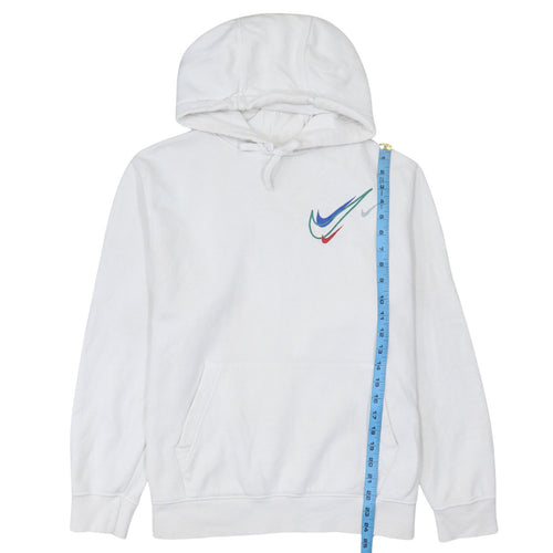 Nike Men's White Pullover Hoodie M Sports Graphic Fleece