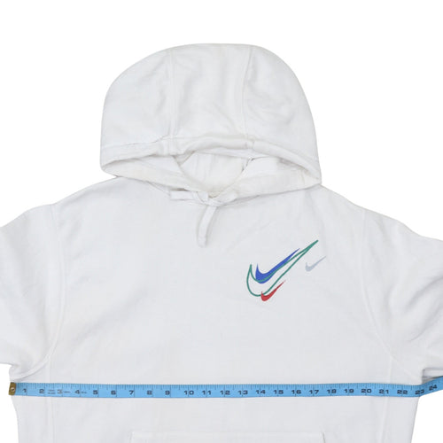Nike Men's White Pullover Hoodie M Sports Graphic Fleece