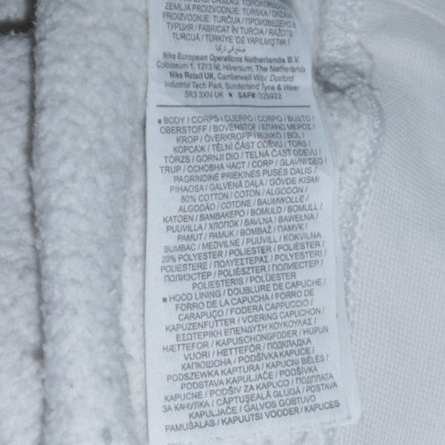Nike Men's White Pullover Hoodie M Sports Graphic Fleece