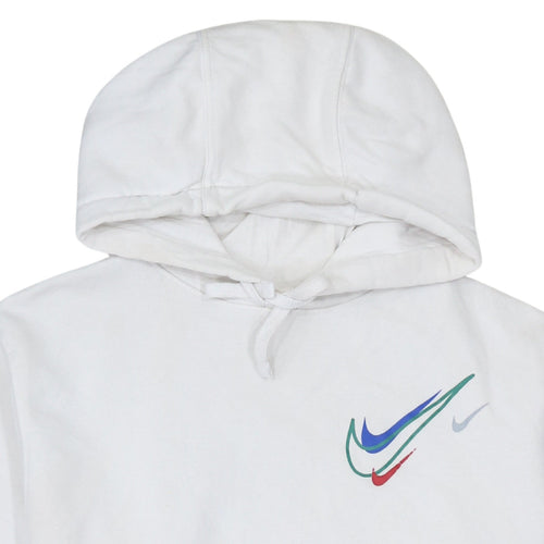 Nike Men's White Pullover Hoodie M Sports Graphic Fleece