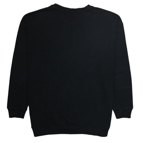 Puma Womens Black Lace Logo Sweatshirt Size L Crew Neck