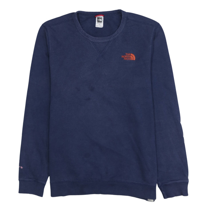 The North Face Mens Blue Crew Neck Cotton Pullover Sweatshirt L