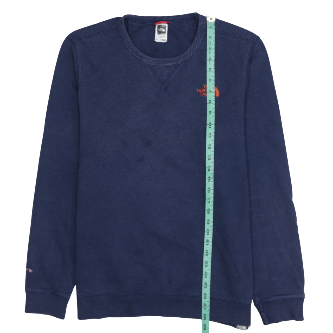 The North Face Mens Blue Crew Neck Cotton Pullover Sweatshirt L
