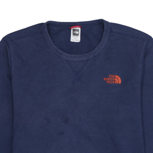The North Face Mens Blue Crew Neck Cotton Pullover Sweatshirt L