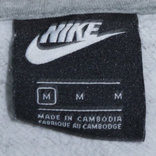 Nike Men's Grey Pullover Hoodie Size M Regular Fit Sports Fleece